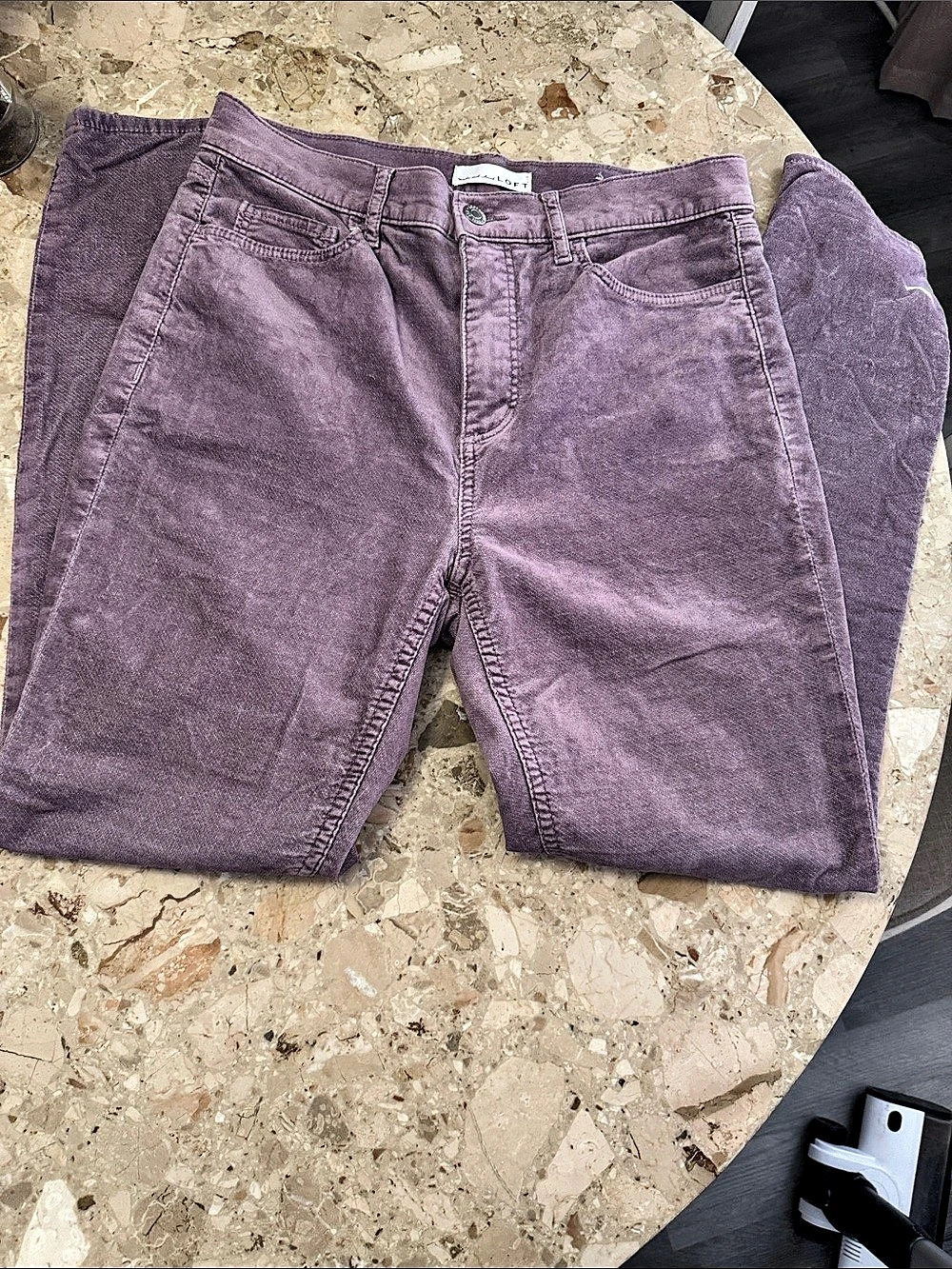 LOFT Velvet Skinny Pants Lavender